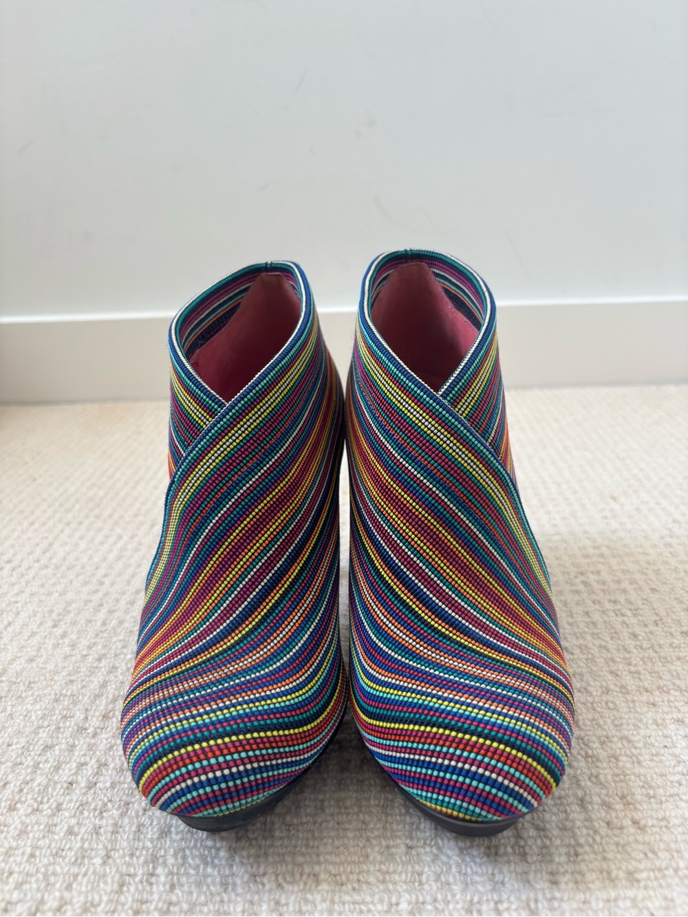 United Nude Multicolor Striped Women’s Ankle Booties